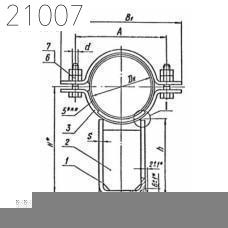 Опора неподвижная с плоским хомутом Л8-512.000-12 76 мм