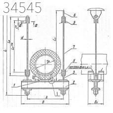Подвеска жесткая горизонтальных трубопроводов 1020 мм 380 кг ТС-680.00.000-15